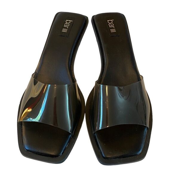 Bar III Black Slip On Glass Ball Heeled Sandals in Ladies Sz 10.5 - Picture 2 of 6